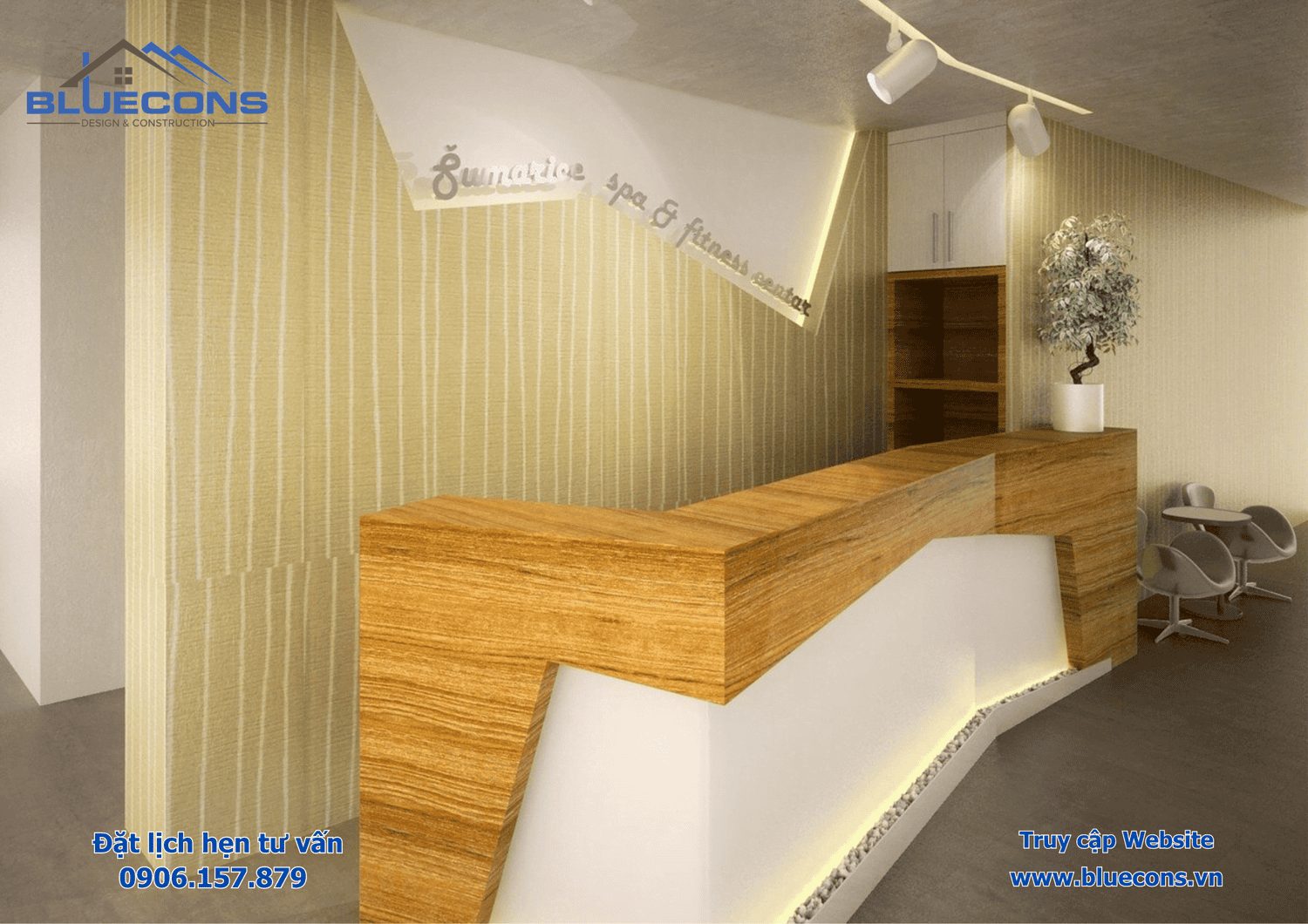 Gỗ công nghiệp laminate làm quầy lễ tân