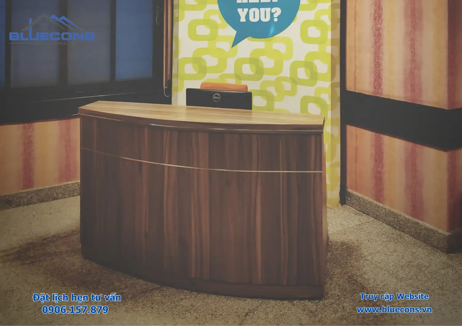 Gỗ công nghiệp laminate làm quầy lễ tân