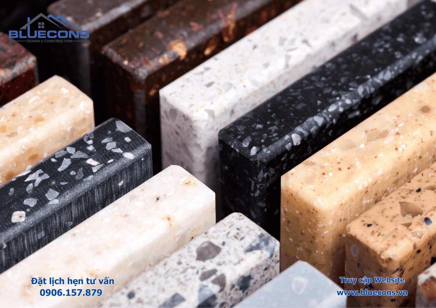 Tiện ích Đá Marble ôp mặt quầy