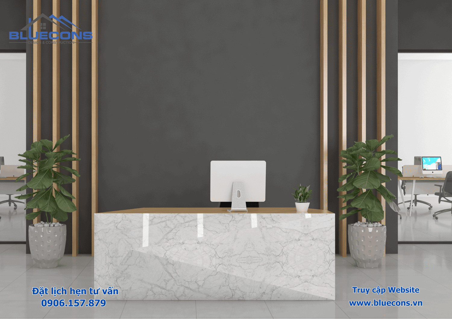 Tiện ích Đá Marble ôp mặt quầy
