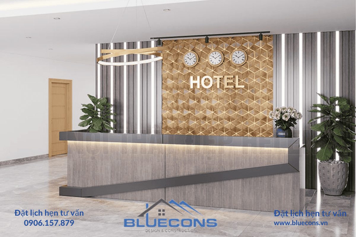Quầy Lễ Tân Đẹp BlueCons- Trãi Nghiệm Sang Trọng