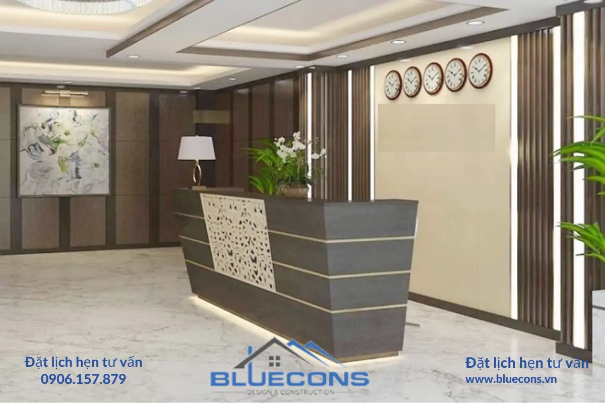 Thiết Kế Nội Thất Quầy Lễ Tân BLUECONS- Nghệ Thuật Thiết Kế Sang Trọng