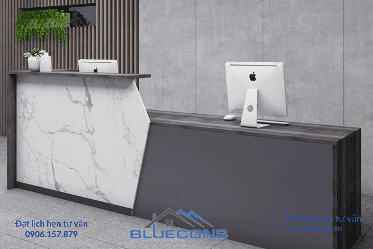 Quầy Lễ Tân Đẹp BlueCons- Trãi Nghiệm Sang Trọng