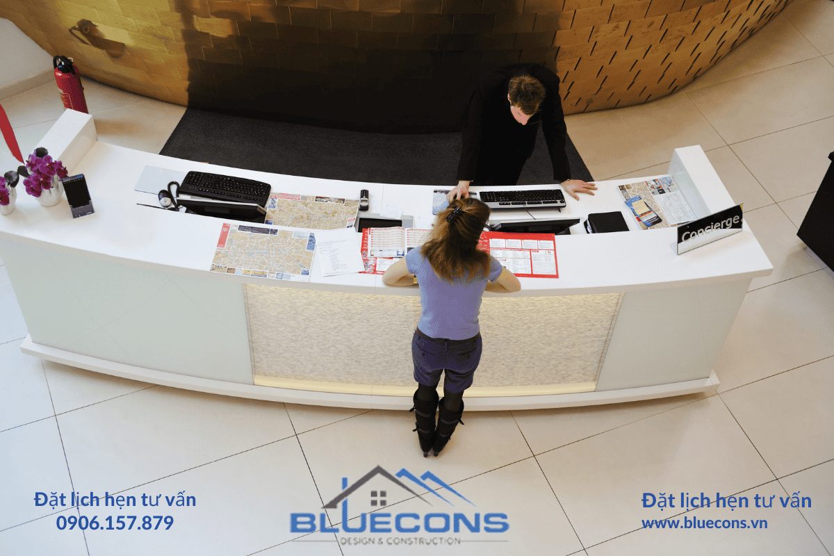 Thiết Kế Nội Thất Quầy Lễ Tân Tại Bluecons: Thiết Kế Sự Chuyên Nghiệp Của Bạn