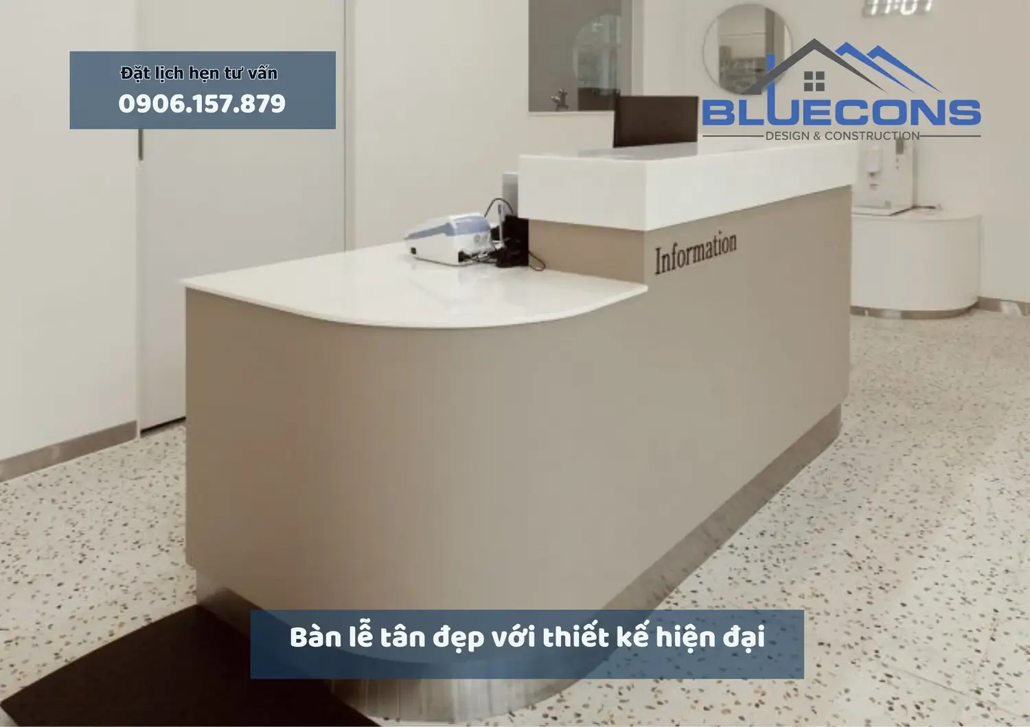 Bàn lễ tân đẹp với thiết kế hiện đại sang trọng mới nhất 2024 7 Bàn lễ tân đẹp với thiết kế hiện đại sang trọng mới nhất 2024