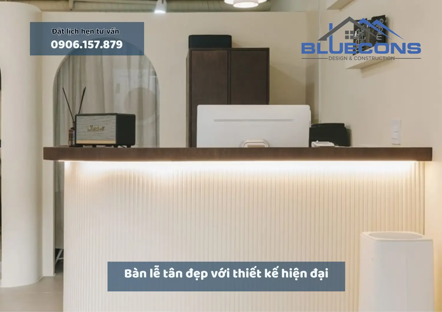 Bàn lễ tân đẹp với thiết kế hiện đại sang trọng mới nhất 2024 6 Bàn lễ tân đẹp với thiết kế hiện đại sang trọng mới nhất 2024