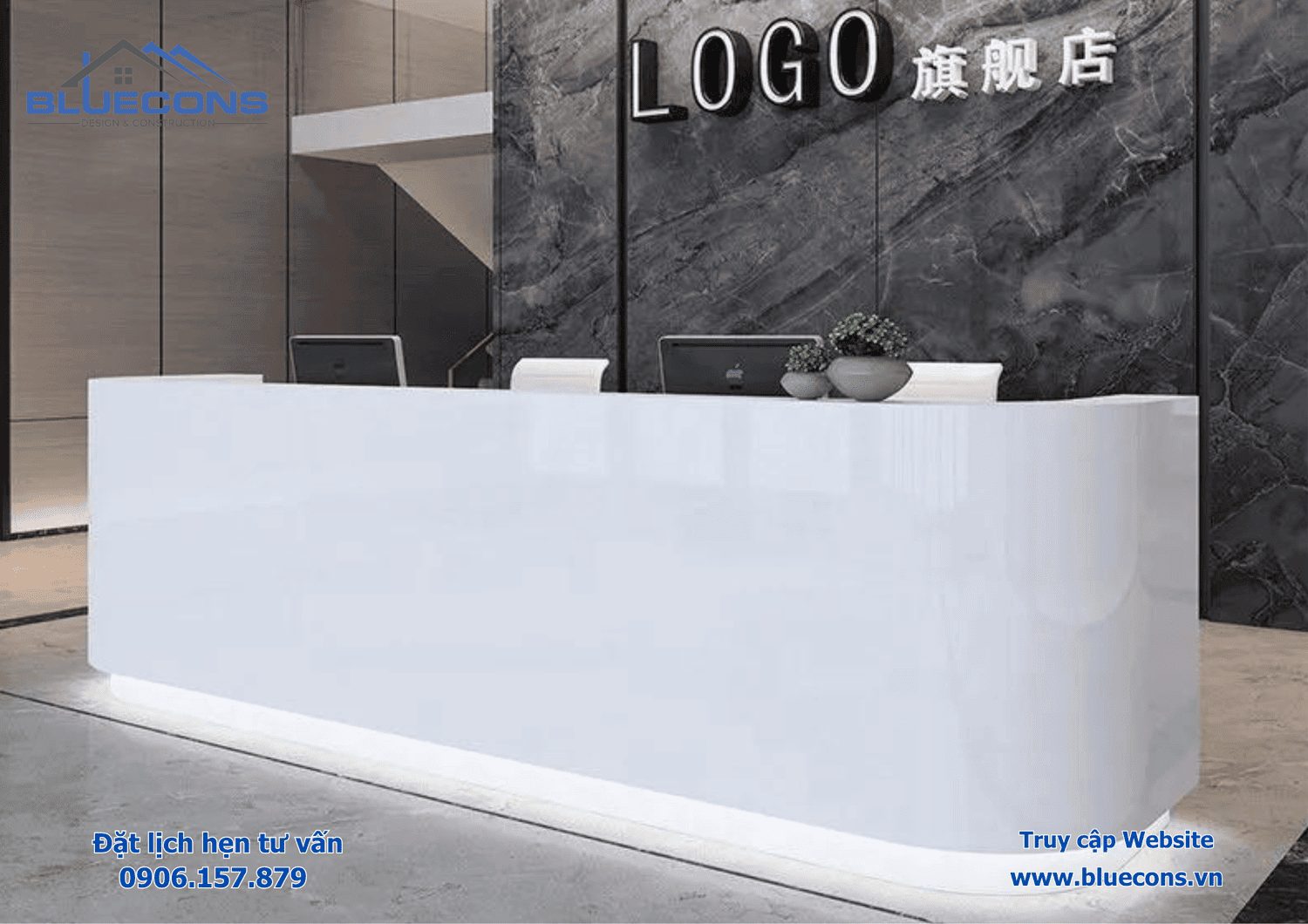 Quầy lễ tân nhỏ đẹp, Bàn quầy lễ tân nhỏ đẹp tiện lợi 2024