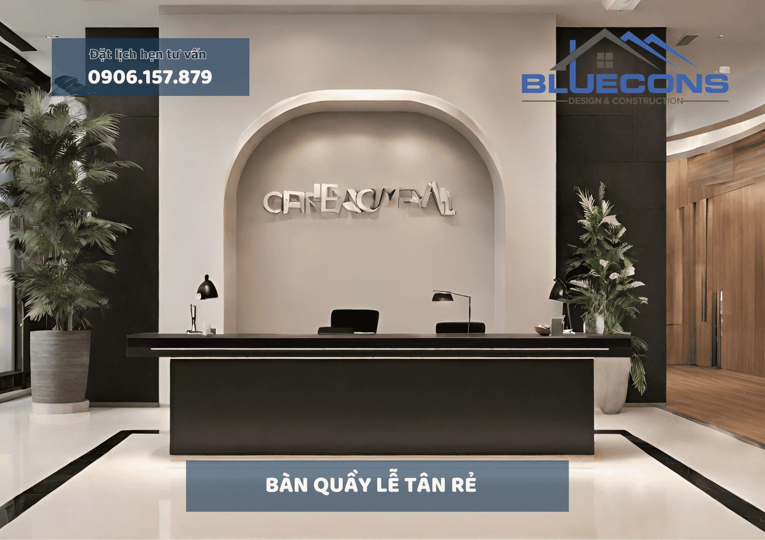 Bàn quầy lễ tân rẻ đẹp, thiết kế bàn quầy lễ tân cao cấp nhất 2024