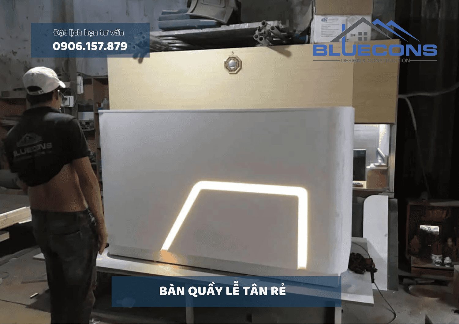 Bàn quầy lễ tân rẻ đẹp, thiết kế bàn quầy lễ tân cao cấp nhất 2024