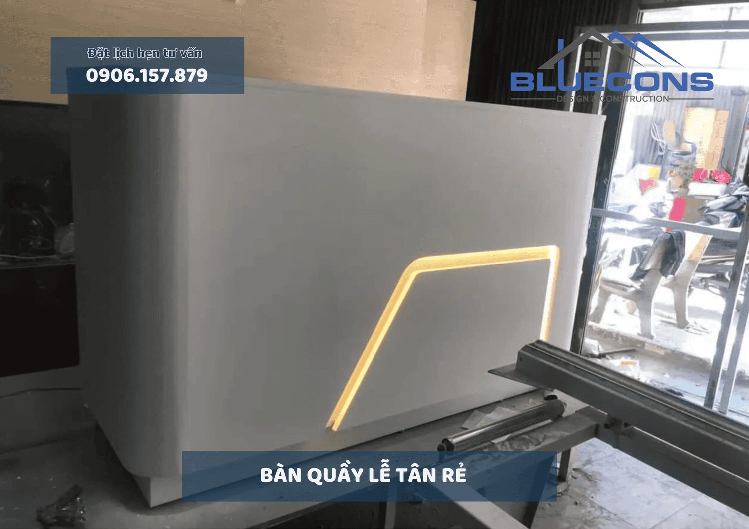Bàn quầy lễ tân rẻ đẹp, thiết kế bàn quầy lễ tân cao cấp nhất 2024