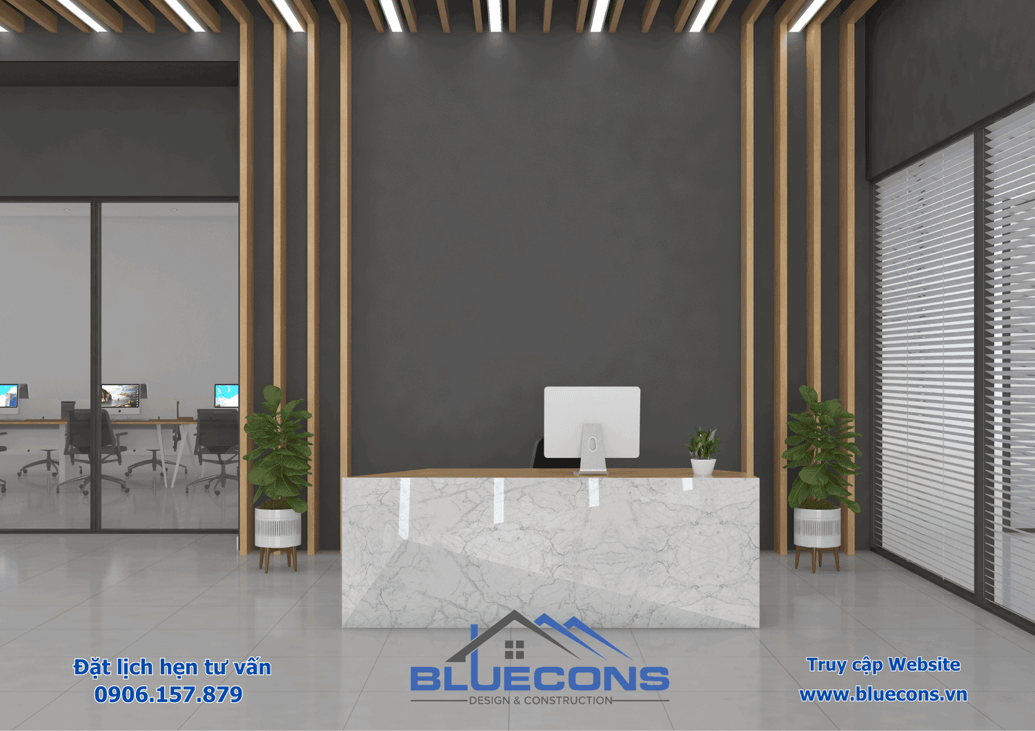 Bàn tiếp tân đẹp, Quầy bàn tiếp tân đa năng tại Bluecons