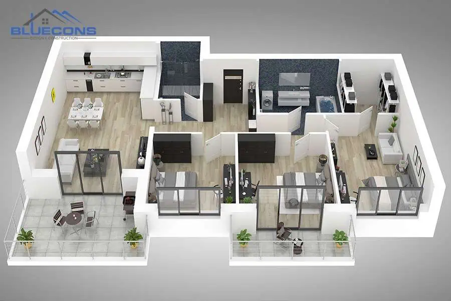 Quy trình tư vấn thiết kế nội thất với 9 bước chuyên nghiệp 8 Bản vẽ phối cảnh 3D