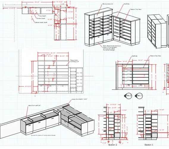 Bản vẽ shop thi công