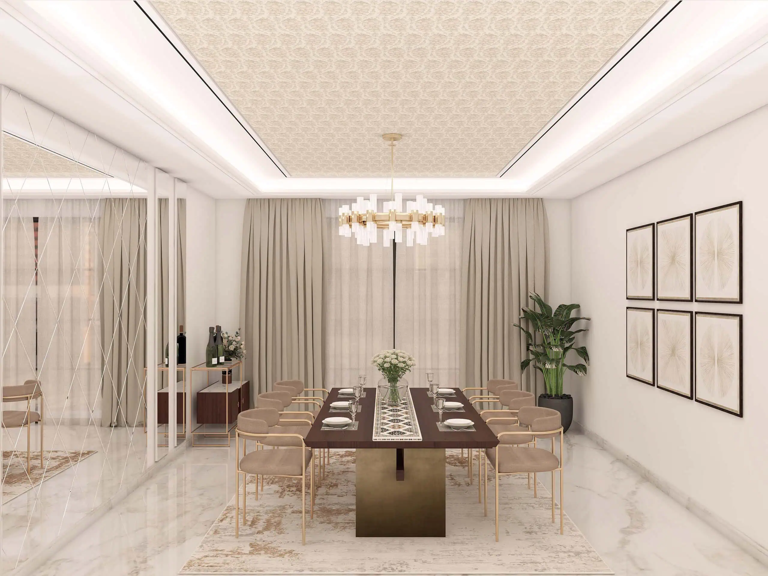 Modern tray false ceiling with wallpaper Modern tray false ceiling with wallpaper