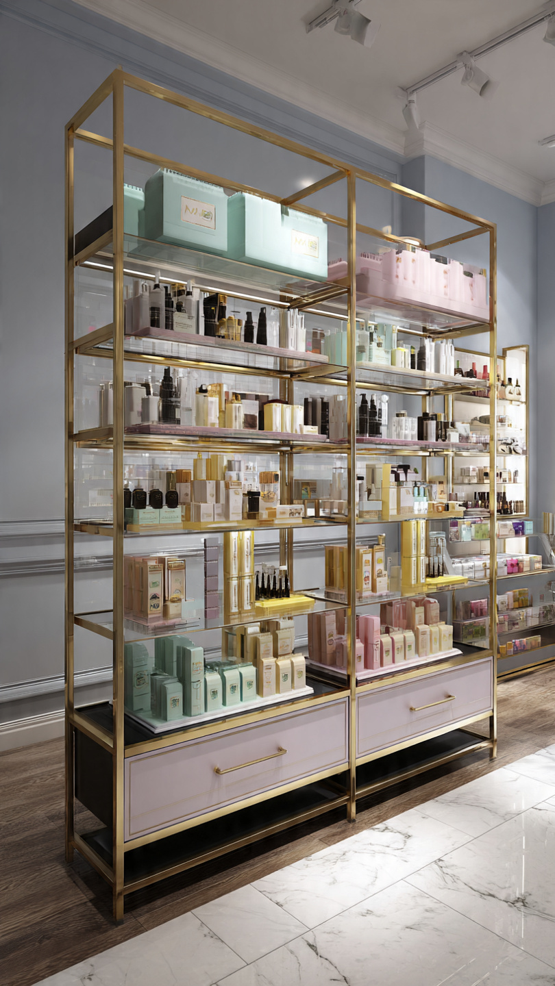 Kệ trưng bày mỹ phẩm đẹp (2) Kệ trưng bày mỹ phẩm đẹp (2)