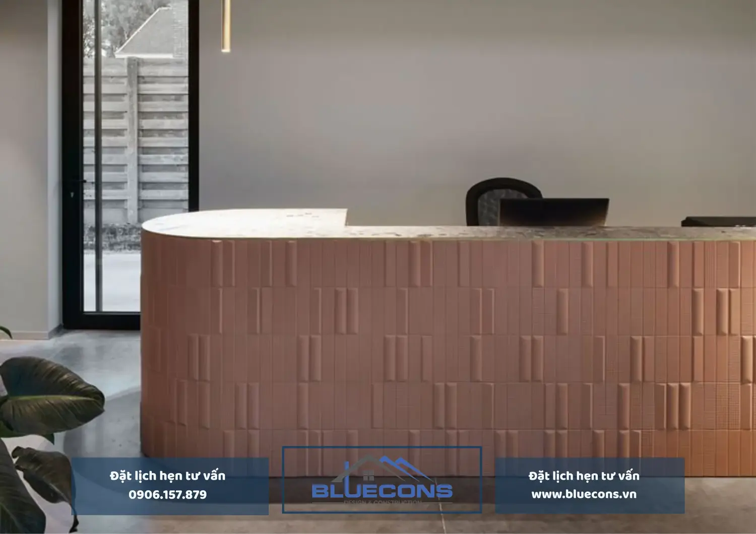 Mẫu bàn lễ tân đẹp với thiết kế độc đáo tại Bluecons 6 Mẫu bàn lễ tân đẹp với thiết kế độc đáo tại Bluecons