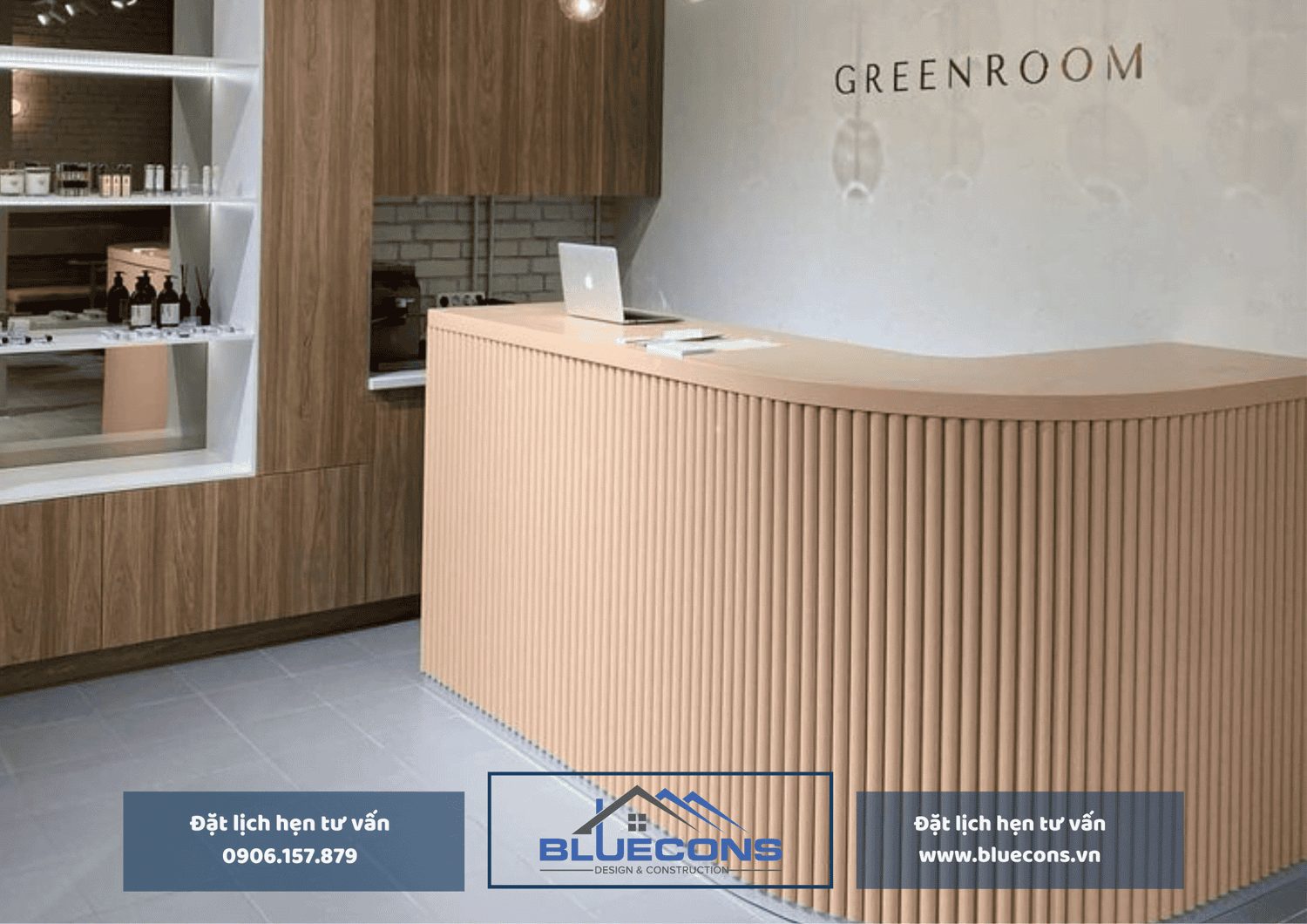 Mẫu bàn lễ tân đẹp với thiết kế độc đáo tại Bluecons