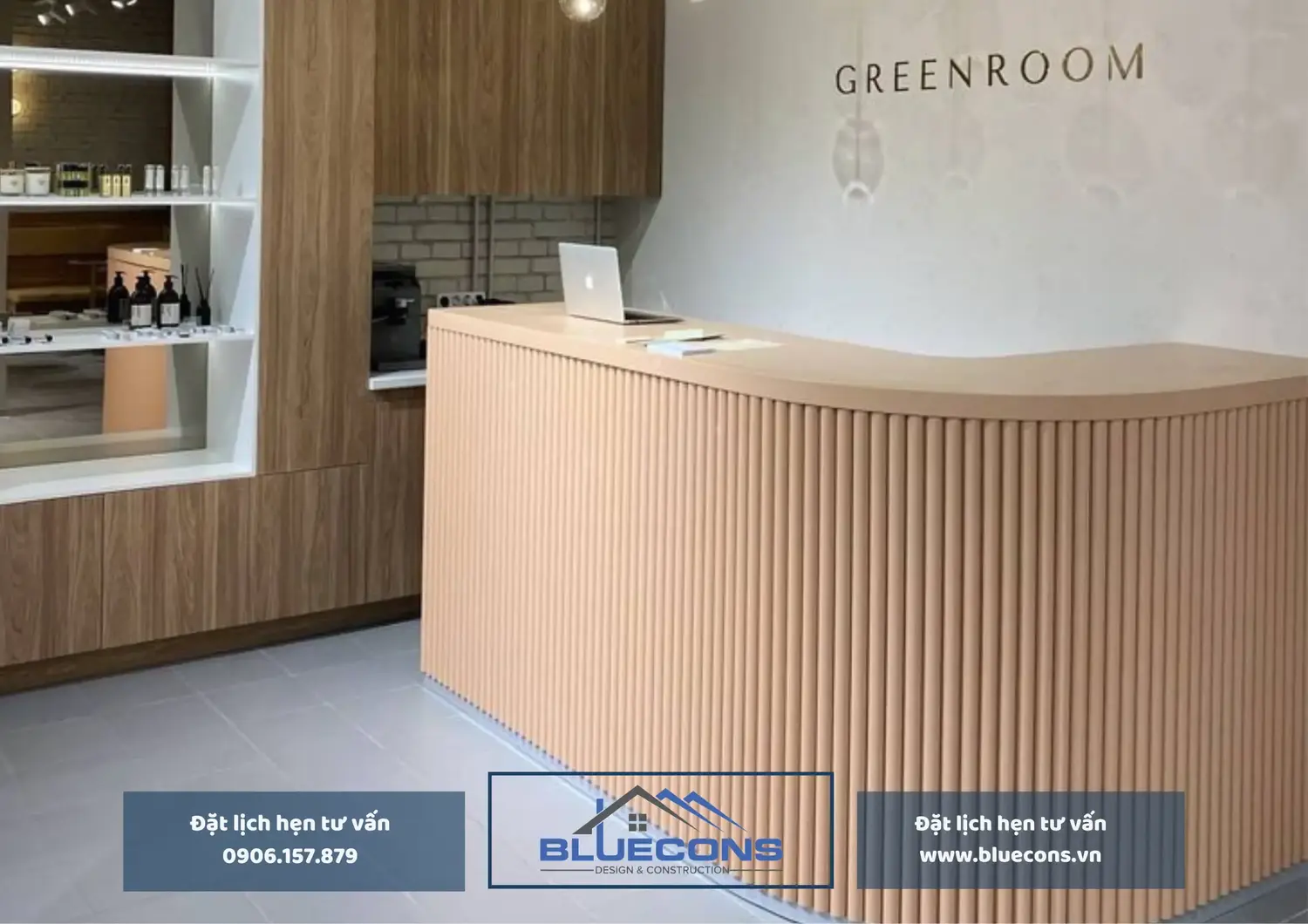 Mẫu bàn lễ tân đẹp với thiết kế độc đáo tại Bluecons 13 Mẫu bàn lễ tân đẹp với thiết kế độc đáo tại Bluecons