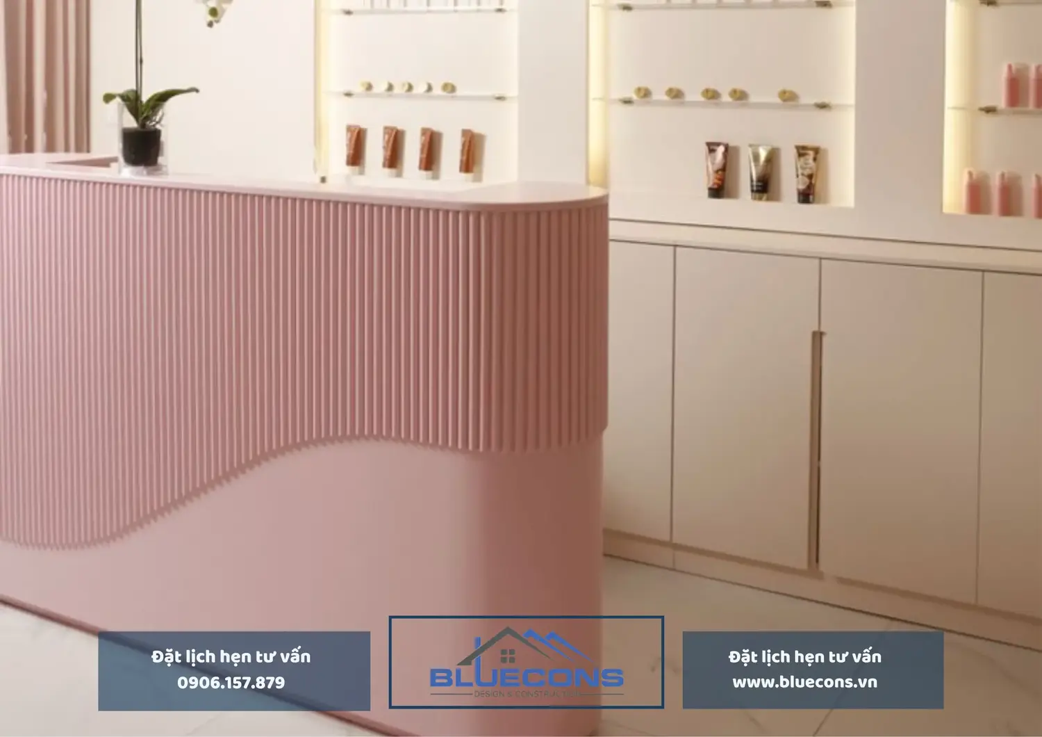 Mẫu bàn lễ tân đẹp với thiết kế độc đáo tại Bluecons 11 Mẫu bàn lễ tân đẹp với thiết kế độc đáo tại Bluecons