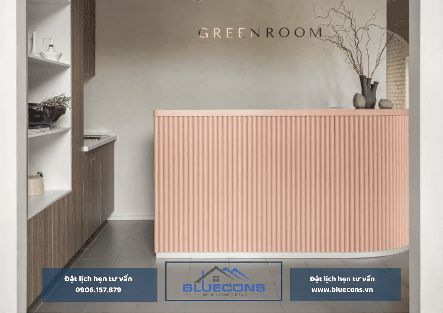 Mẫu bàn lễ tân đẹp với thiết kế độc đáo tại Bluecons