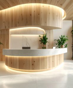 Mẫu quầy lễ tân gỗ công nghiệp hiện đại (3)