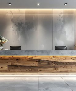 Mẫu quầy lễ tân gỗ công nghiệp hiện đại (4)