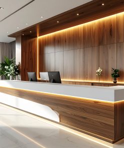 Mẫu quầy lễ tân gỗ công nghiệp hiện đại (5)