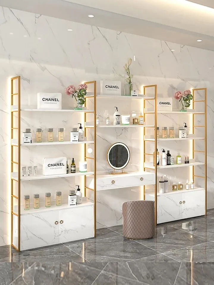 Quầy Mỹ Phẩm Đẹp Mê Mẩn Tăng Đột Phá Doanh Thu 2 Mẫu quầy mỹ phẩm sang trọng, thu hút