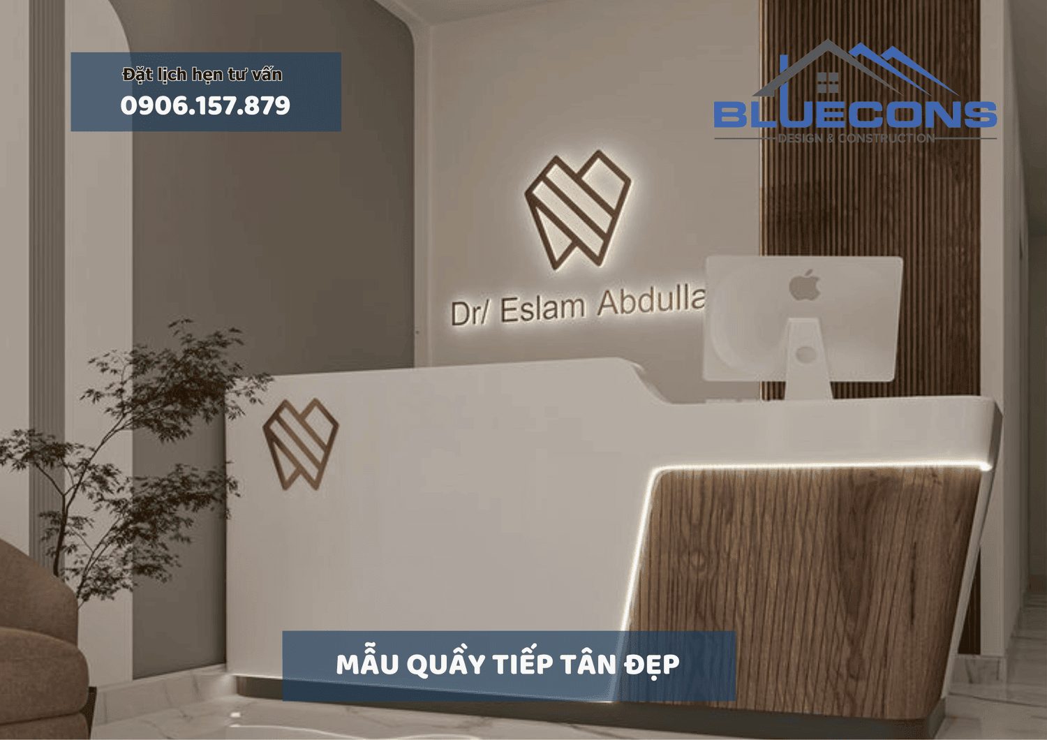 Mẫu quầy tiếp tân đẹp, thiết kế quầy lễ tân tiêu chuẩn thịnh thành 2024