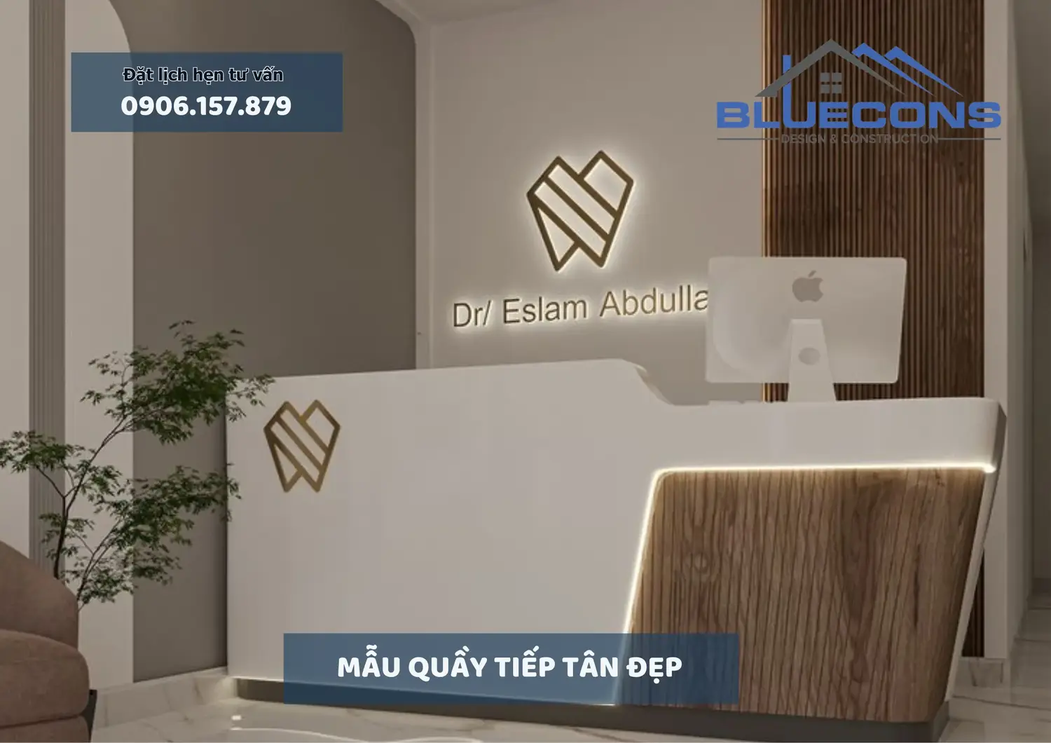 Mẫu quầy tiếp tân đẹp, thiết kế quầy lễ tân tiêu chuẩn thịnh thành 2024 6 Mẫu quầy tiếp tân đẹp, thiết kế quầy lễ tân tiêu chuẩn thịnh thành 2024