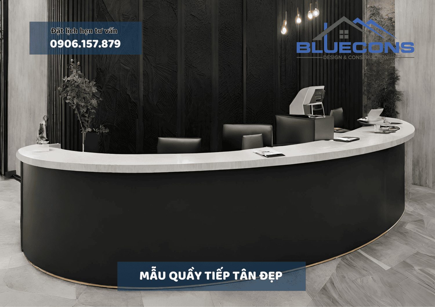 Mẫu quầy tiếp tân đẹp, thiết kế quầy lễ tân tiêu chuẩn thịnh thành 2024