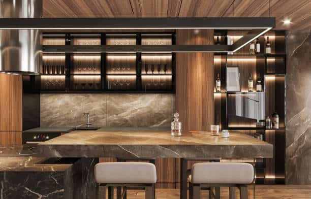 Mẫu tủ quầy bar phòng bếp đẹp 3 Mẫu tủ quầy bar phòng bếp đẹp 3