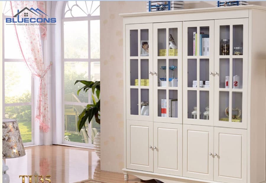 Mẫu tủ trưng bày phòng khách tinh tế