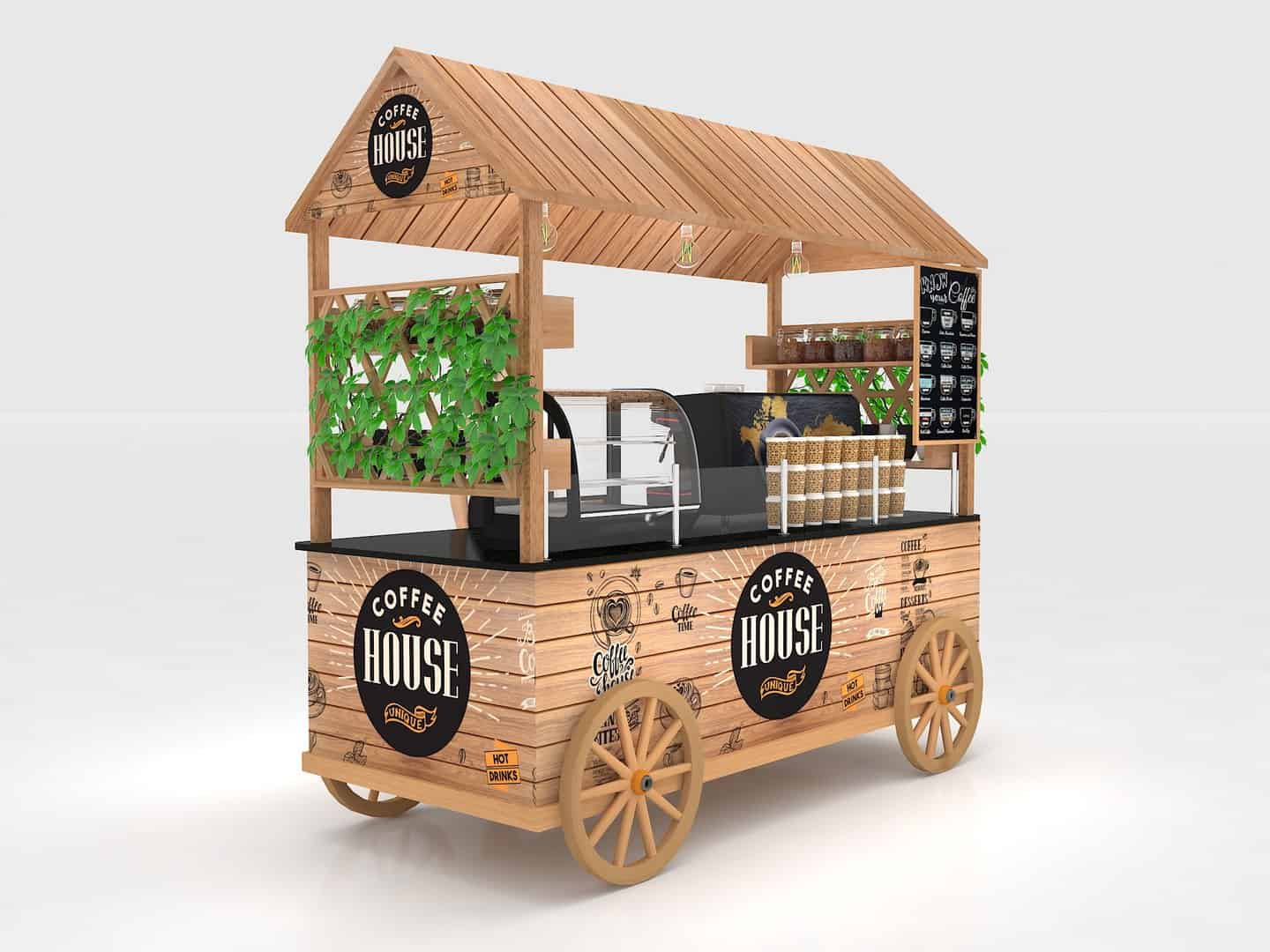 Mẫu xe cafe bán mang đi 4 Mẫu xe cafe bán mang đi 3