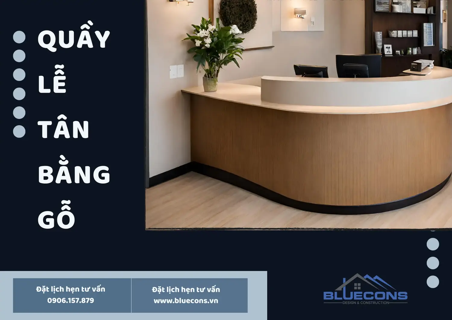 Quầy lễ tân bằng gỗ, mẫu quầy lễ tân gỗ độc đáo được ưa chuộng nhất năm 2024 3 Quầy lễ tân bằng gỗ, mẫu quầy lễ tân gỗ độc đáo được ưa chuộng nhất năm 2024