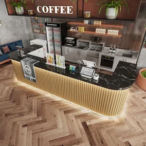 Quầy Cà Phê Bo Cong Chạy Rãnh Ấn Tượng QCF031 2 Quầy Cà Phê Bo Cong Chạy Rãnh Ấn Tượng QCF031 2