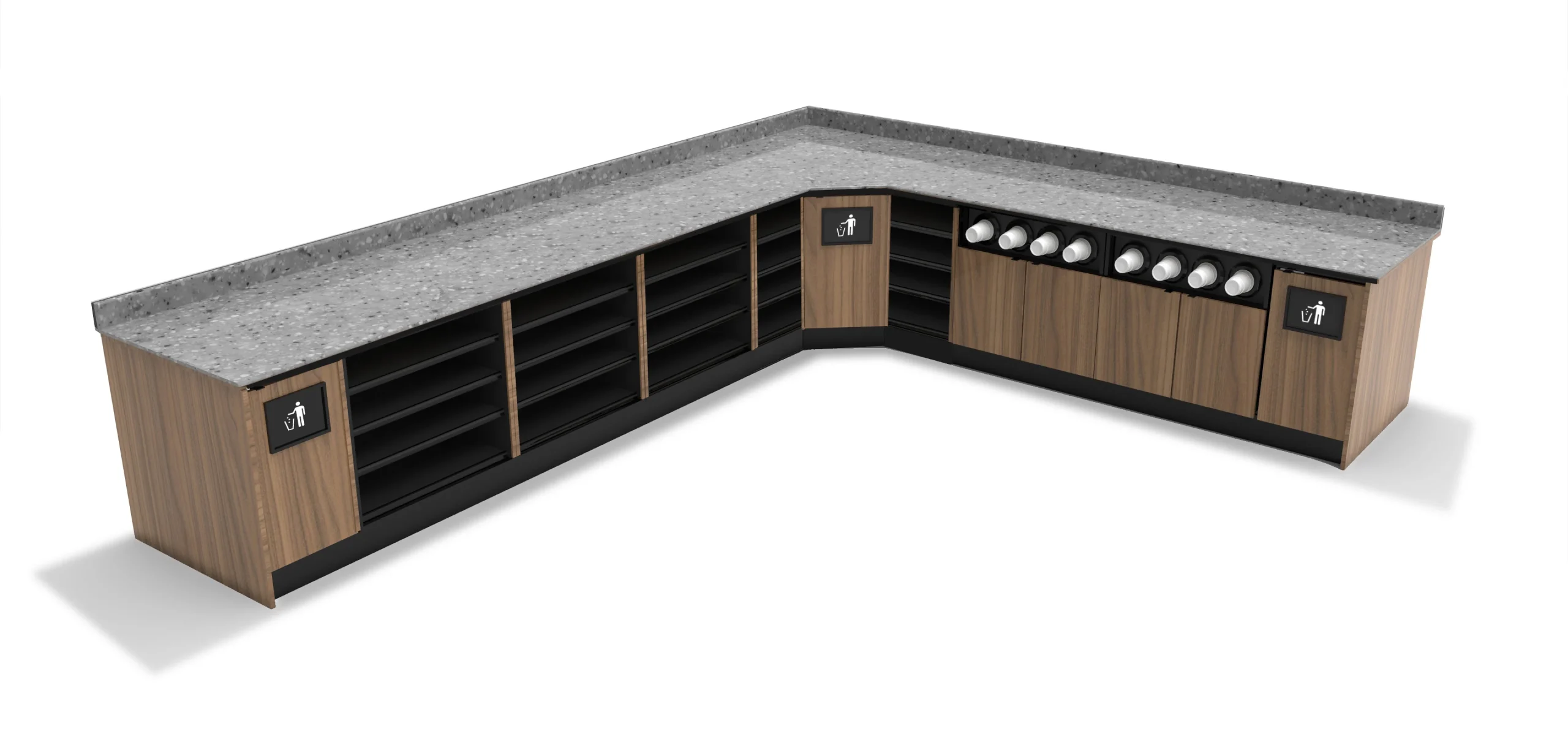 Quầy Cafe Chữ L Bo Cong Ấn Tượng QCF008 2 Quầy Cafe Chữ L Bo Cong Ấn Tượng QCF008 2