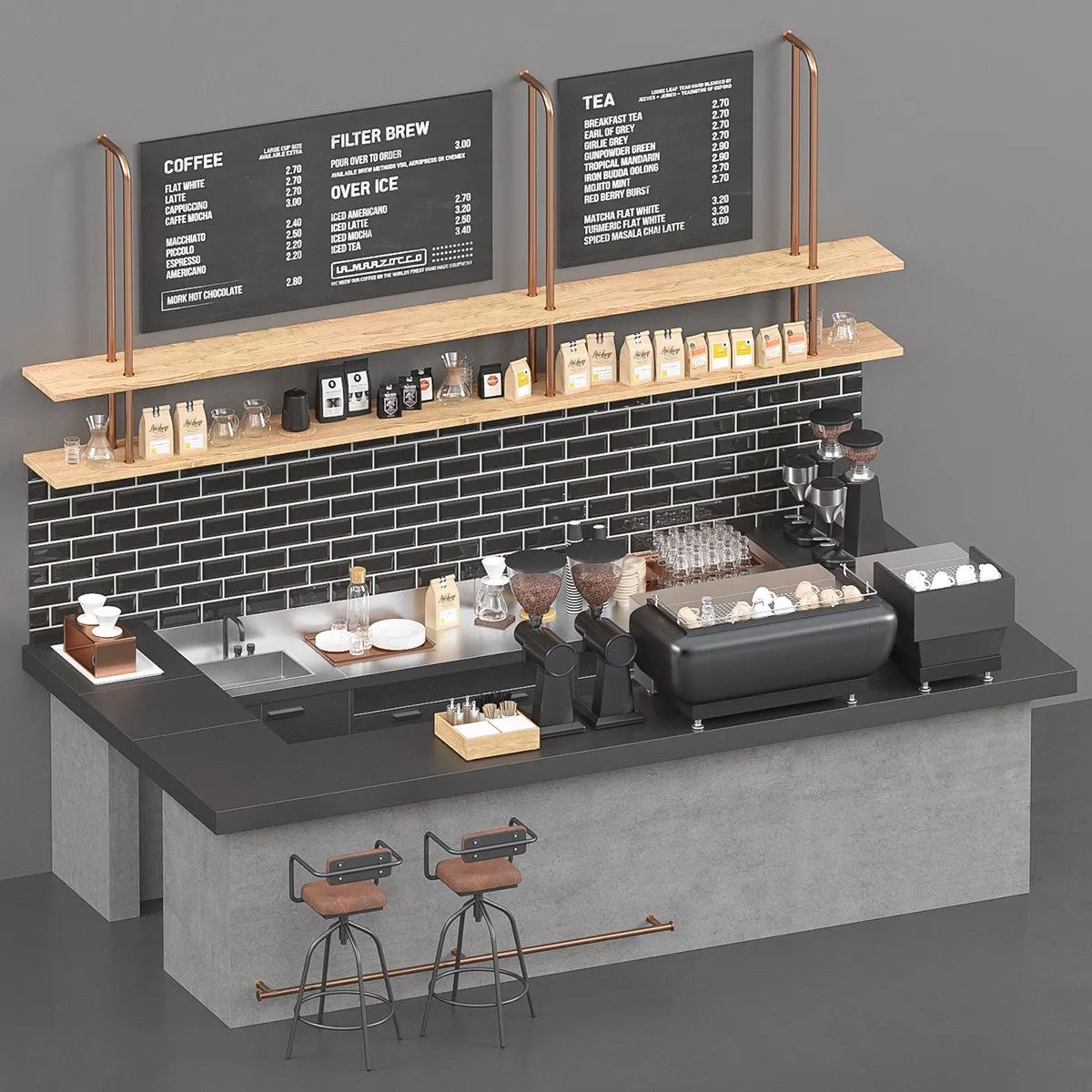 Quầy Cafe Có Bồn Rửa 4 Quầy Cafe Có Bồn Rửa 4