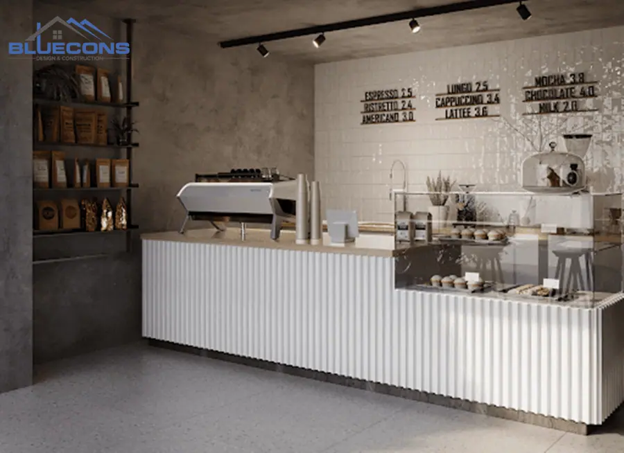 Quầy Pha Chế Bằng Gỗ QCF012 6 Thi công quầy pha chế cafe QCF012
