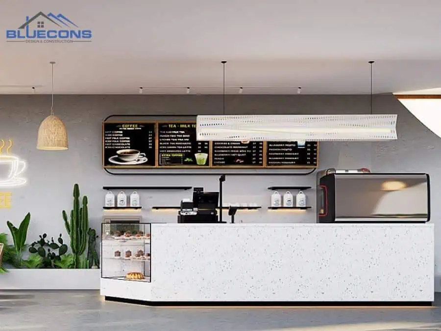 Quầy pha chế cafe hiện đại