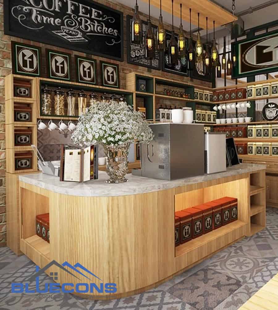 Quầy Pha Chế Chữ L Hiện Đại QCF013 4 Quầy Pha Chế Chữ L Hiện Đại QCF013 4