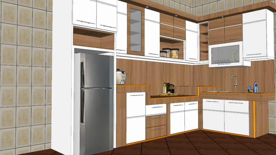 Quầy bar bếp sketchup 2 Quầy bar bếp sketchup 2