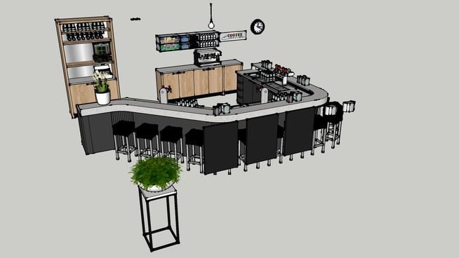 Quầy bar bếp sketchup 5 Quầy bar bếp sketchup 5