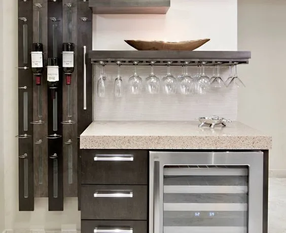 Quầy bar đơn giản mini tại nhà bằng đá