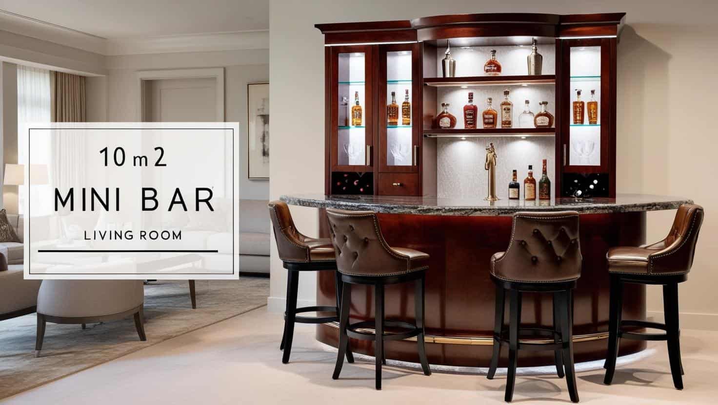 Quầy bar mini phòng khách 10m2 (12) Quầy bar mini phòng khách 10m2 (12)