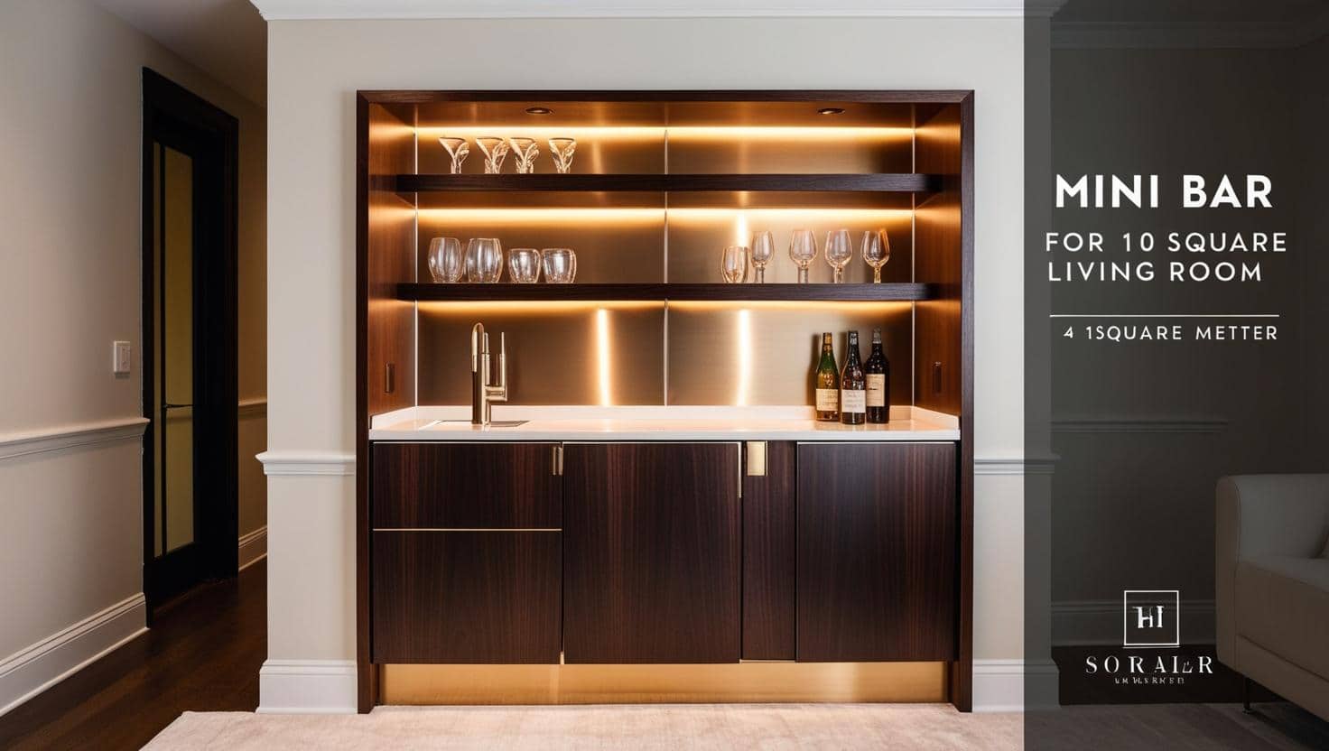 Quầy bar mini phòng khách 10m2 (13) Quầy bar mini phòng khách 10m2 (13)