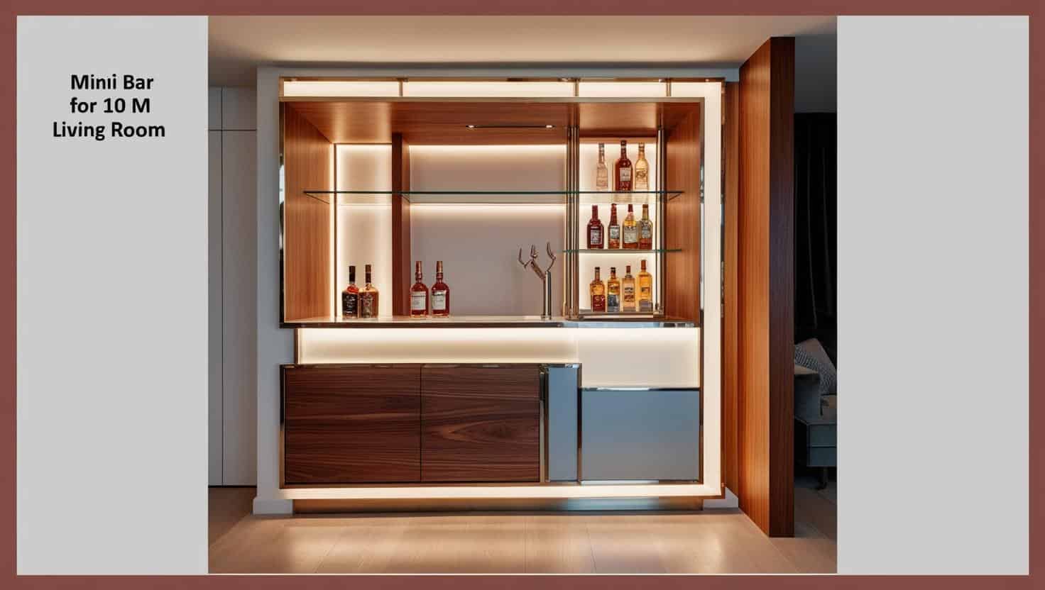 Quầy bar mini phòng khách 10m2 (16) Quầy bar mini phòng khách 10m2 (16)