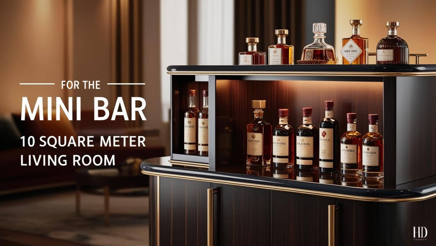 Quầy bar mini phòng khách 10m2 (2) Quầy bar mini phòng khách 10m2 (2)