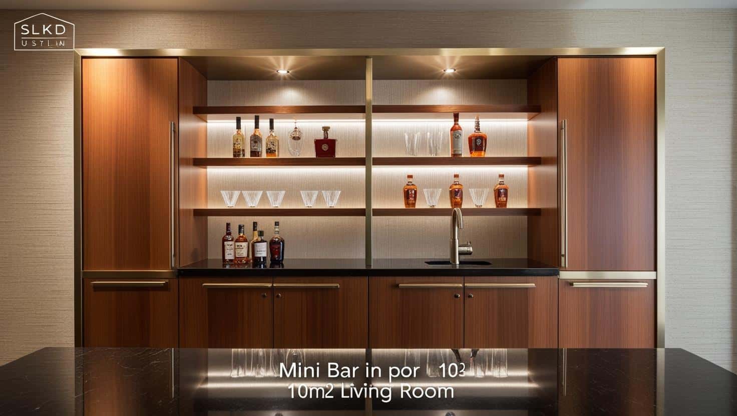 Quầy bar mini phòng khách 10m2 (7) Quầy bar mini phòng khách 10m2 (7)
