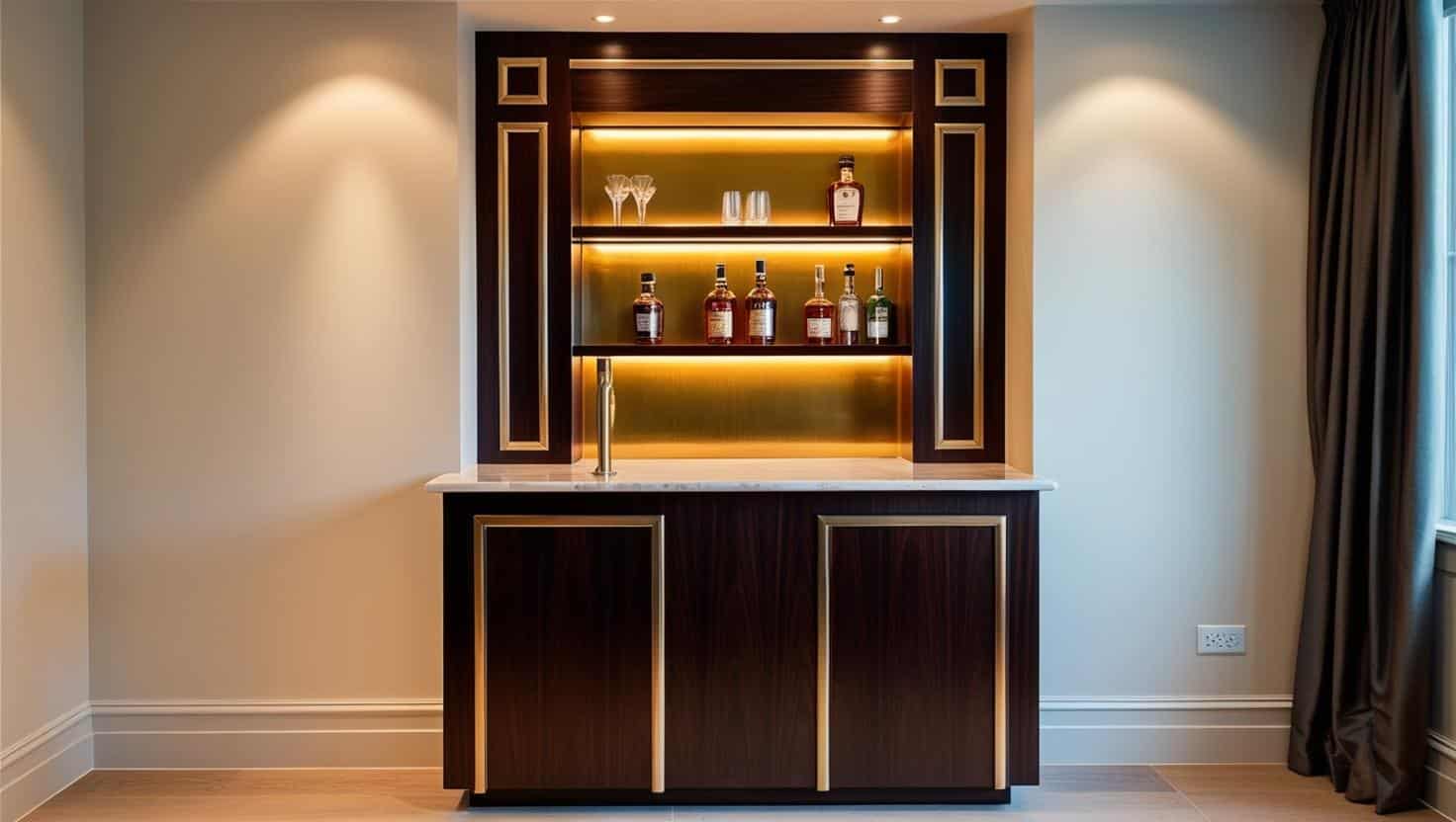 Quầy bar mini phòng khách 10m2 (8) Quầy bar mini phòng khách 10m2 (8)